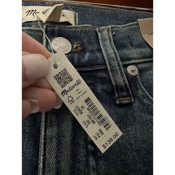 NWT Madewell Women's Mid Rise Kick Out Crop Jeans Flare Leg Oneida Wash Size 24 - Picture 7 of 14